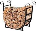 Velway Firewood Rack for Indoor - Heavy-Duty Metal Firewood Holder Loaded to 220lbs with Stable Holder & Hanging Hooks - Wood Storage Fireplace