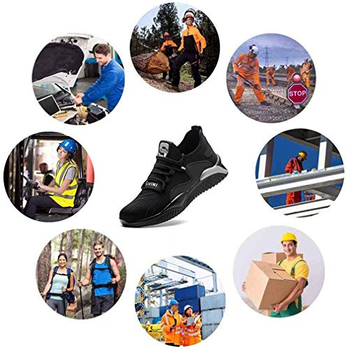 Veiligheidsschoenen heren dames werkschoenen met stalen neus lichte werkveiligheidsschoenen ademende Antislip sportieve… - Image 8