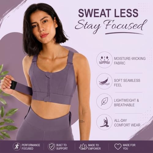 Image of Shoppy Villa - high Impact Sports Bra for Heavy Breast Full Coverage | Gym Bras for Women Workout | Yoga Bra,with Front Zipper Seamless Bra Push up Bras for Women | Black | 2X-Large