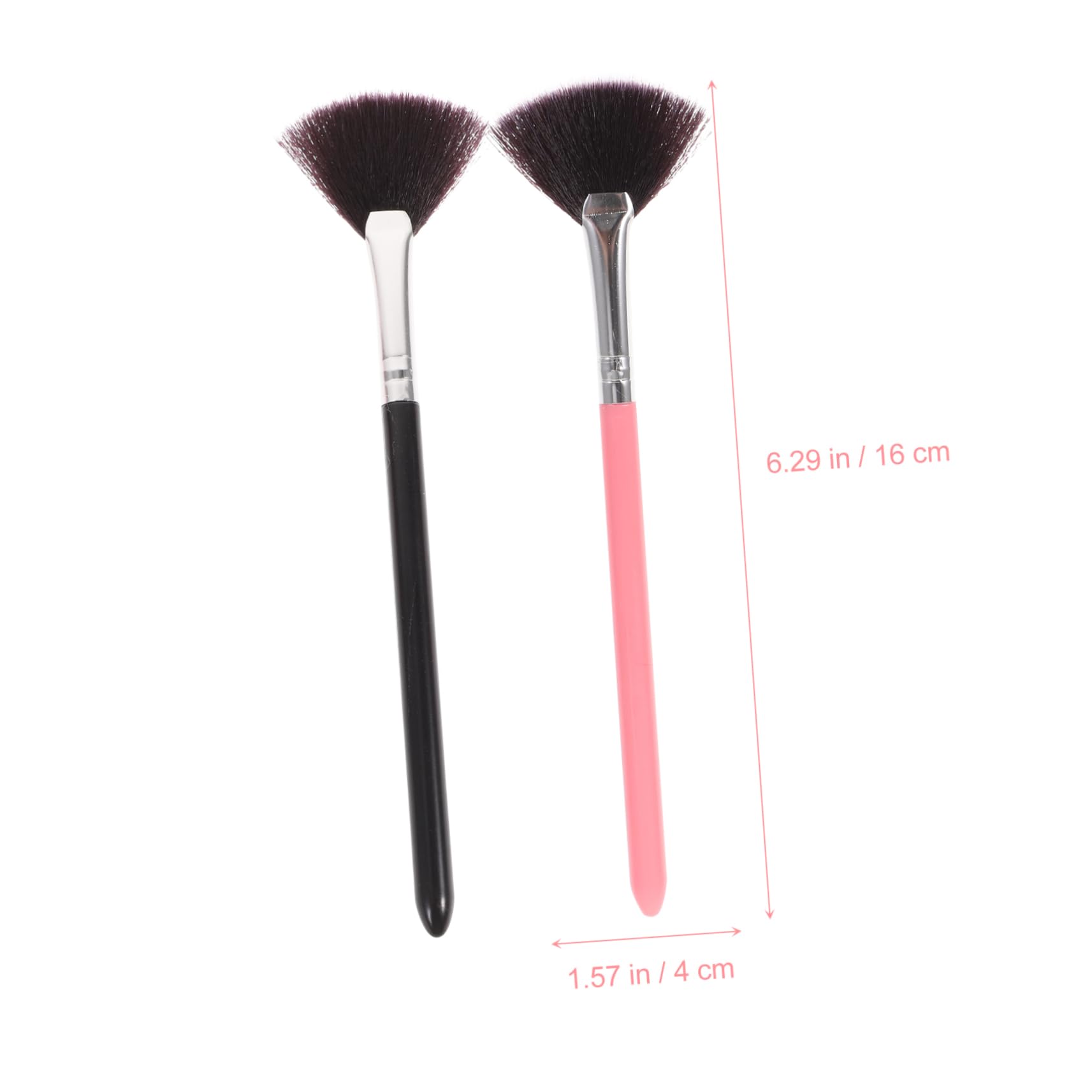 MUSISALY 4pcs Professional Makeup Brush Set Long Handle Fan Shape Blush Brush for Cream Powder