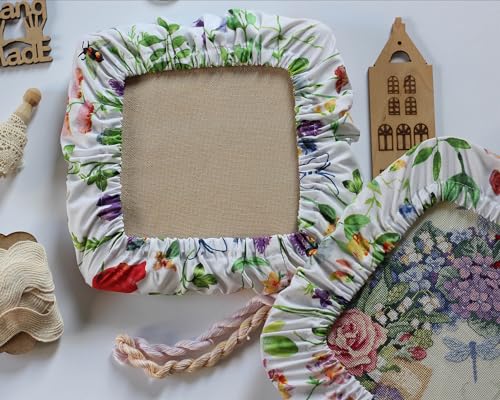 Grime Guard Q-Snap 8 x 8 inch, Cotton Cover Nurge size 3 Hoop Square Embroidery Cross Stitching Punch Needlework DIY Craft Sewing4