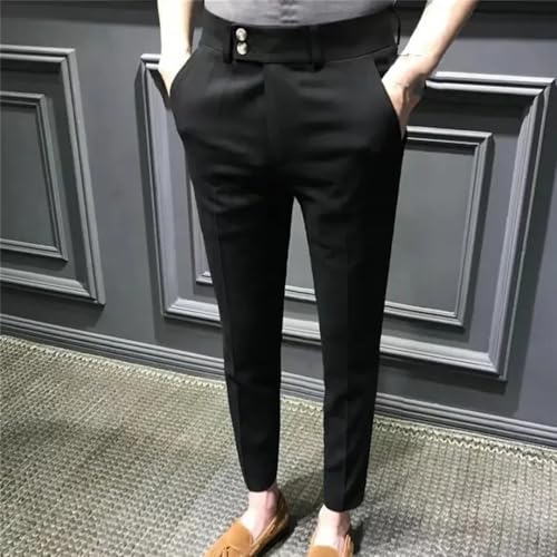 Men Summer Slim Fit Casual Pants Lightweight Elegant Formal Suit3