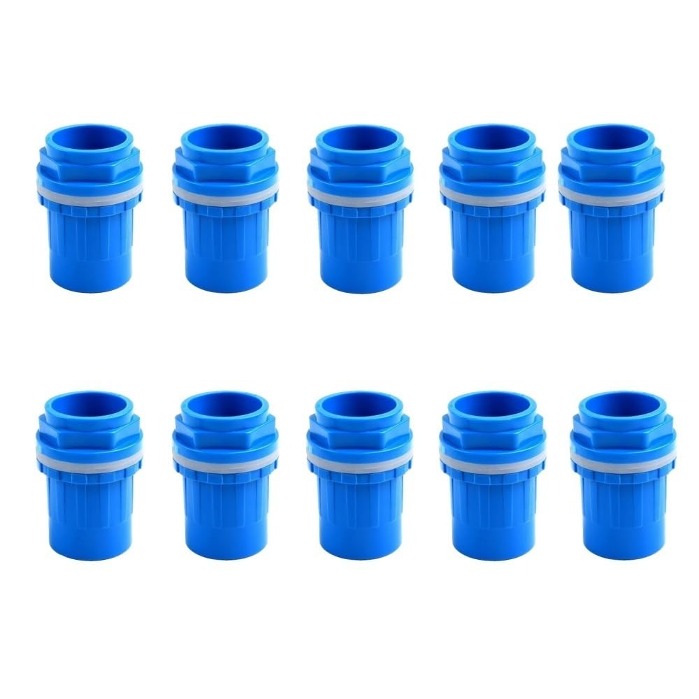 Water Tube Elbow 10PCS Thicken PVC Pipe Connectors for Drain, 20-50mm Fish Tank Garden Irrigation Aquarium Inlet Outlet Joints(Blue,20mm)
