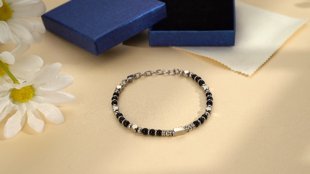 Perlenarmband Damen & Herren - Edelstahl Mit Natursteinen