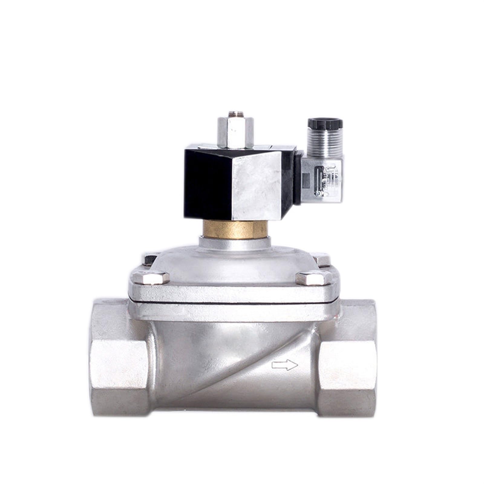 QRUYHBAJU 2" Stainless Steel Solenoid Valve Waterproof Normally Open Solenoid Valve With LED Power Indicator 24V 12V 220V 110V(NPT-220VAC)