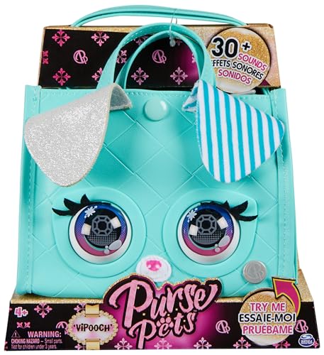 Purse Pets Borsetta Tote Perfect in Versione Cagnolino | Borsetta interattiva per Bambina con Oltre 30 Suoni e reazioni, Giocattoli per Bambine dai 4 Anni in su
