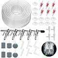 Annickee 66PCS Air Pump Accessories Aquarium Accessories with 5-Way Air Valve Distributors, 10M Transparent Silicone Tubing, Check Valve, Airstone, Suction Cup, Regulator Valve, T/L/I Shape Connector