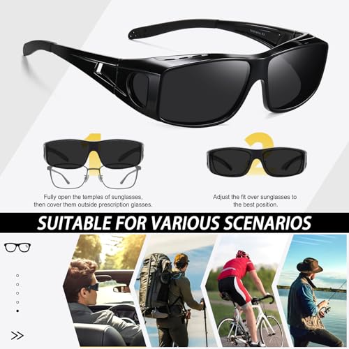 Image of HAOLOTA Night Vision Driving Over Glasses, Polarized Nighttime Glasses Men Women Anti Glare Yellow Tinted Lens