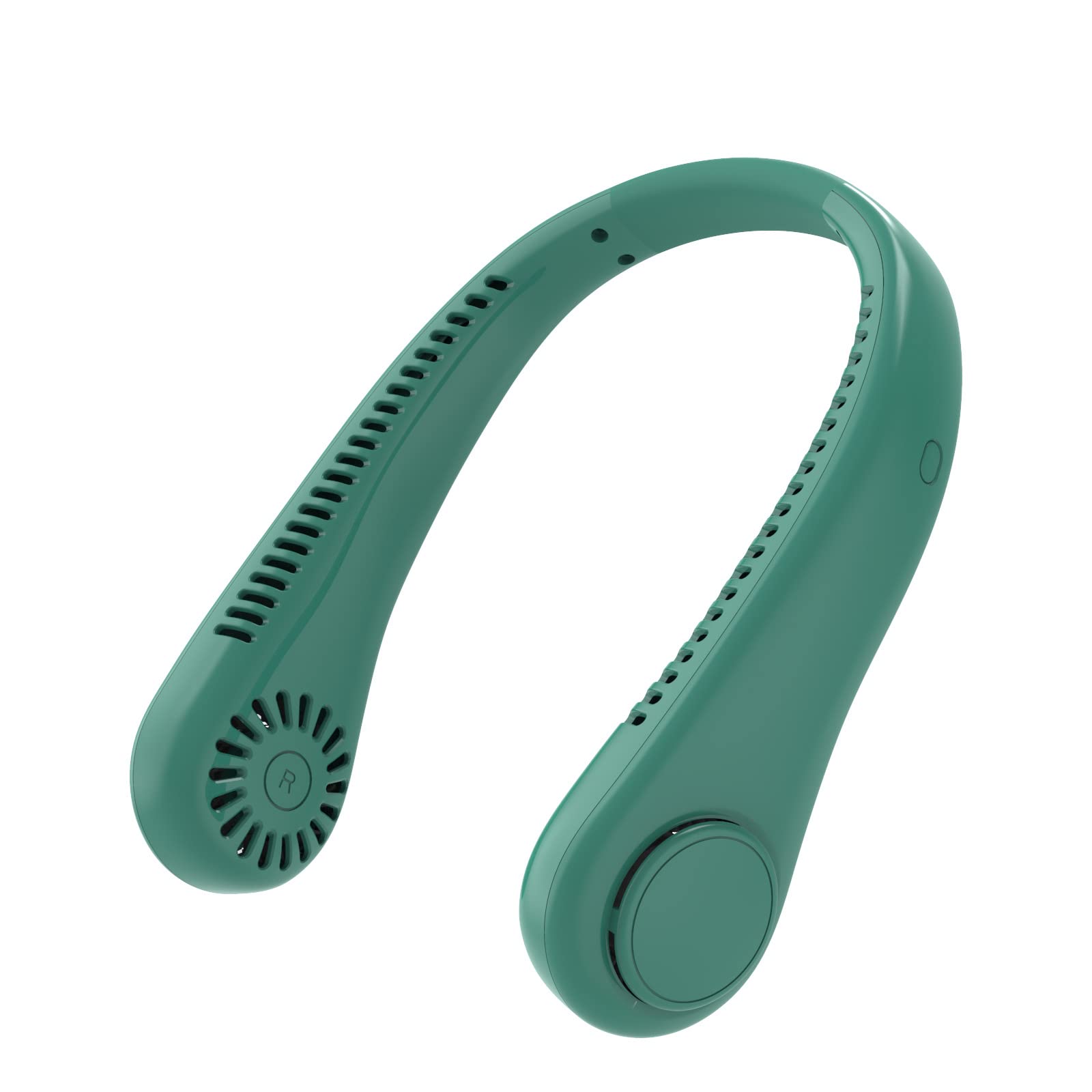 DSLIHA Portable Neck Fan, USB Rechargeable Wearable Hanging Bladeless Hands Free Fan with 3 Speeds, 360°Cooling Personal Fan for Men Women Kids Home Outdoor (Green)