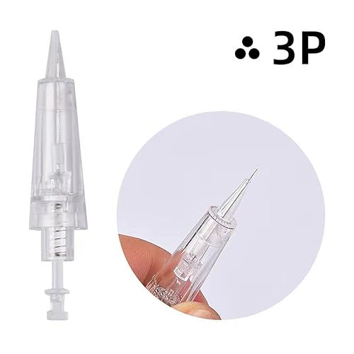 Miniatura 2 de 50 cartuchos de aguja de tatuaje permanentes desechables en forma de T para máquina de tatuaje digital de cejas, labios, delineador de ojos (3P)