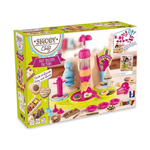 Smoby Chef - Easy Biscuits Factory - Fabrique à Gâteaux + Livre de Recettes - Atelier de Cuisine Enfant - Nombreux Accessoires - Dès 5 Ans - 312109