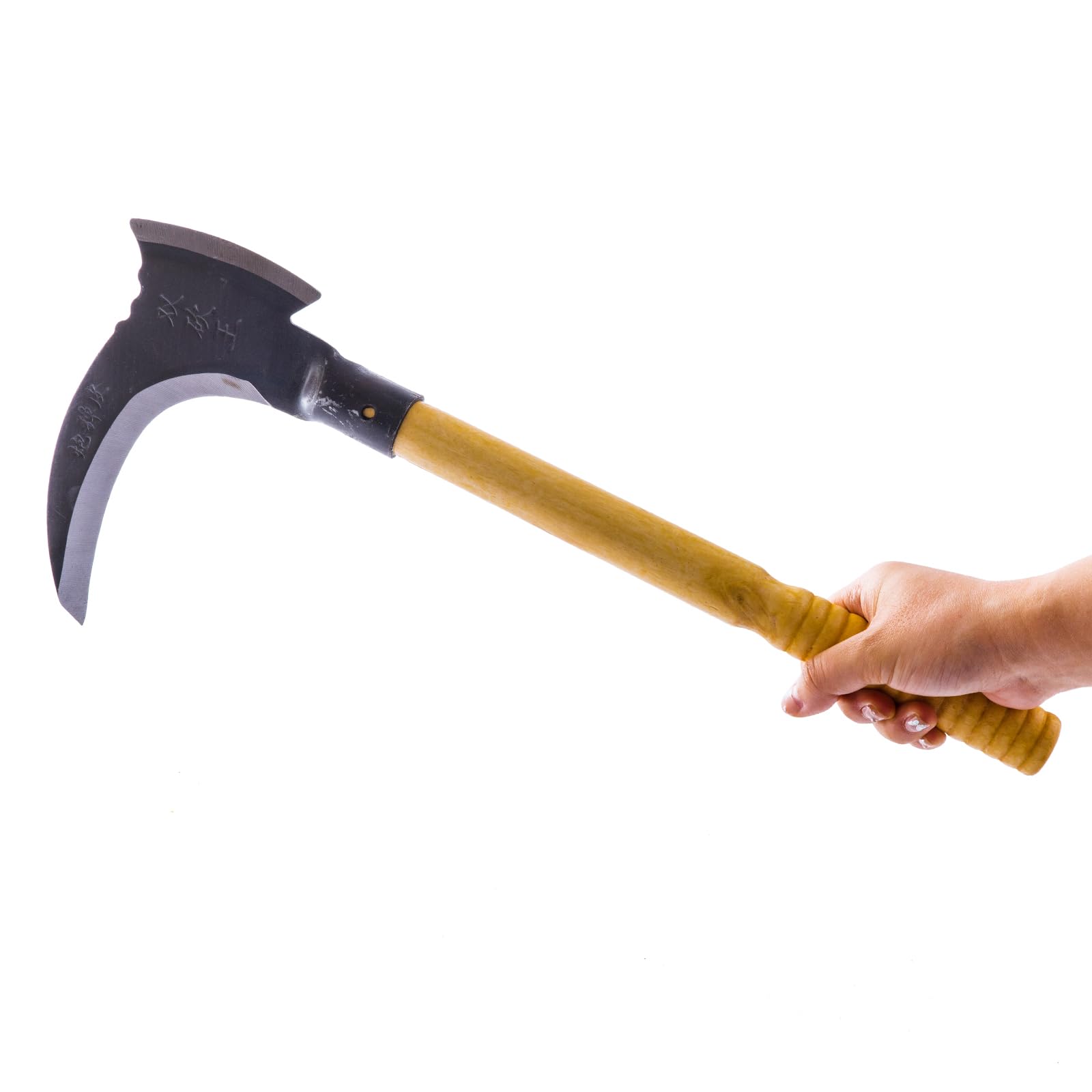 Général Acier au Manganèse Tondeuse Faucille Métal Durable Outil de Coupe Ménage Agricole Outils Multifonctionnel Double Faucheuse pour Outils de Jardin (A)