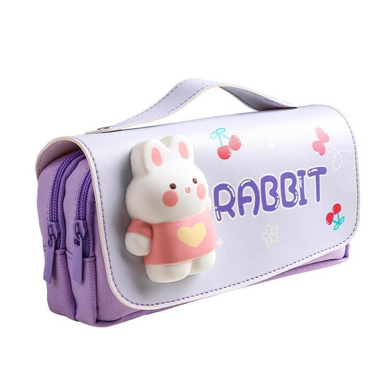 Image of DEOXY Rabbit Big Cartoon Theme Pencil Case-3D Eva Pencil Case Pouch,Multipurpose Zipper Pencil Case for Kids,Pen and Pencil Bag for School Kids (3D Rabbit)