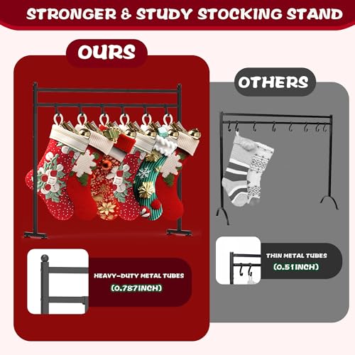 Freestanding-Christmas-Stocking-Holder-Stand-with-8-Hook-Heavy-Duty-Metal-Christmas-Stocking-Stand-for-Floor-Holiday-Decor-Hanger-Display-for-Home-Display-Window-Living-Room Freestanding Christmas Stocking Holder Stand with 8 Hook Heavy Duty Metal Christmas Stocking Stand for Floor Holiday Decor Hanger Display for Home Display Window Living Room