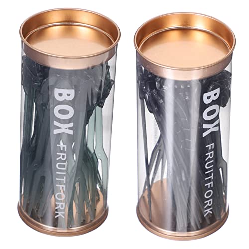 STOBAZA Bamboo Decorative Dessert Forks 2 Pack Food Picks for Appetizers Snacks Smooth