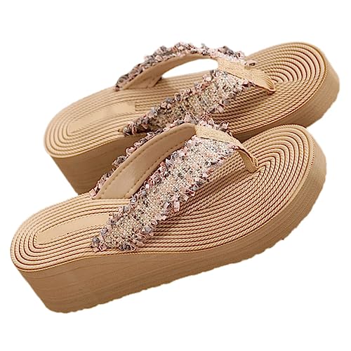 Levemolo Sandali da Donna Zeppa 1 Paio Materiale Flessibile Antiscivolo Scarpe Estive da e Casa