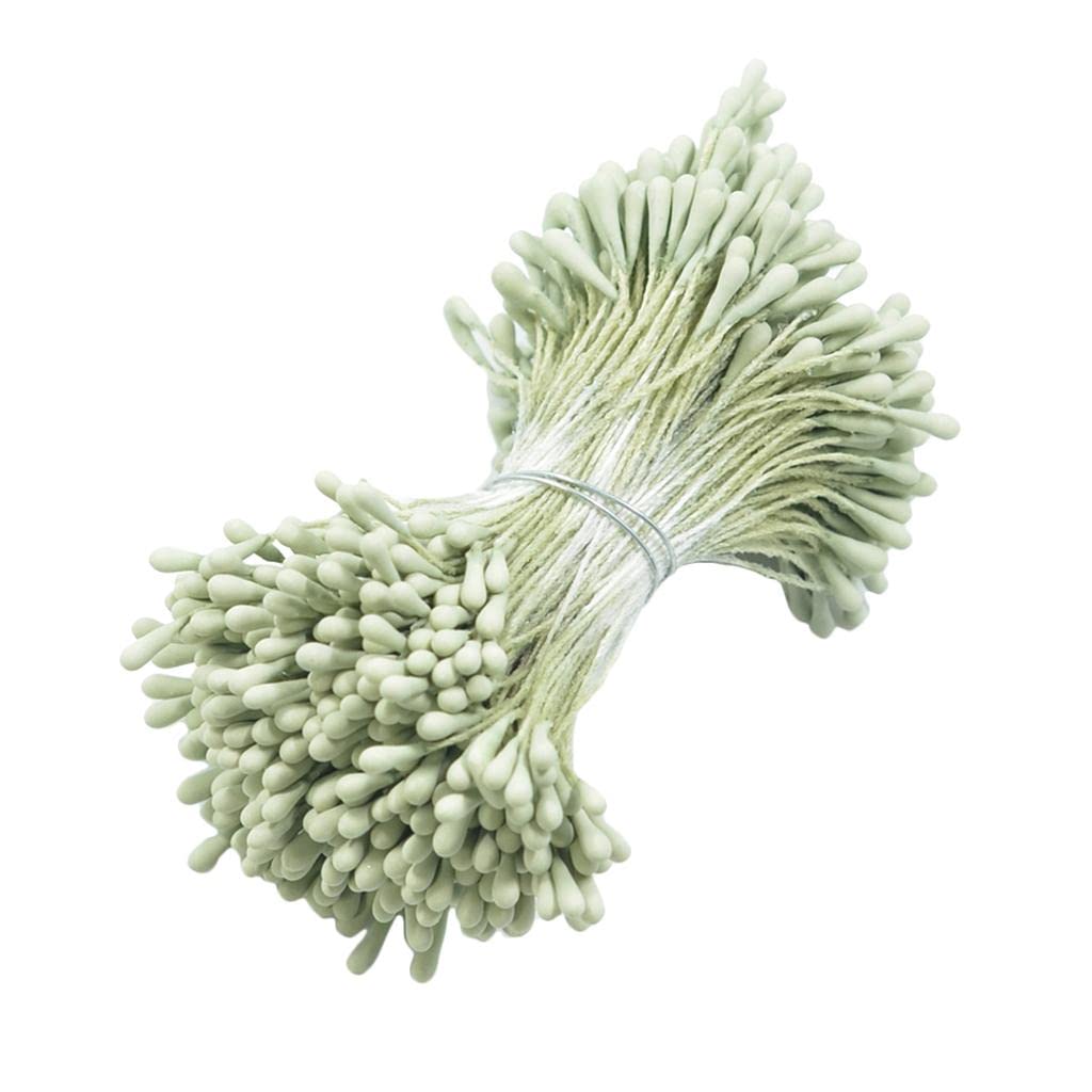 1 Bundle Artificial Matte Double Heads Flower Stamen Pistil Light Green-image-31