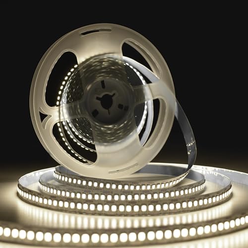 Image of Forus 5 Meter (5M) 10MM Natural White LED Strip Light, 240 LEDs /M Plug & Play Flexible Lighting for Home Decor, False Ceiling, Pooja Room, Living Room, Kitchen, Mirror, Stairs, 2-Year Warranty
