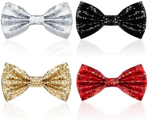 Set Bretelle E Papillon Glitter Argento - Accessori Discoteca Anni 80 - Foto 7