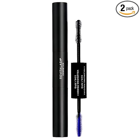 RevitaLash Cosmetics Double-Ended Volume Set: 2-in-1 Lash Primer & Mascara Duo for Voluminous, Longer, and Thicker Lashes, 11ml /0.36 Fl Oz and 5.5ml/ 0.18 Fl Oz each