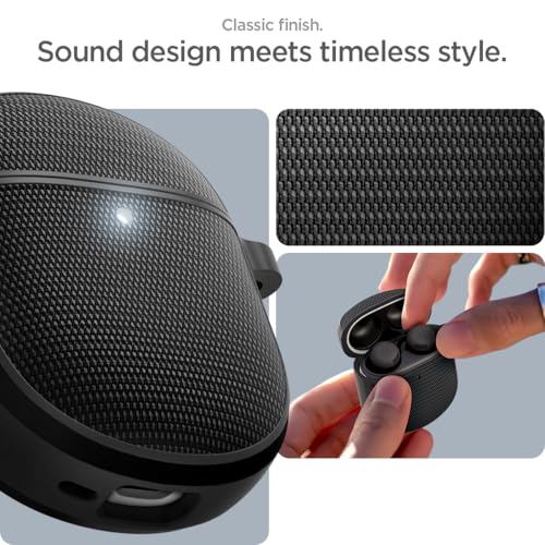 Spigen Classic Fit Case Compatible with Google Pixel Buds Pro 2 (2024) and Google Pixel Buds Pro 1 (2022) - Matte Black - 3