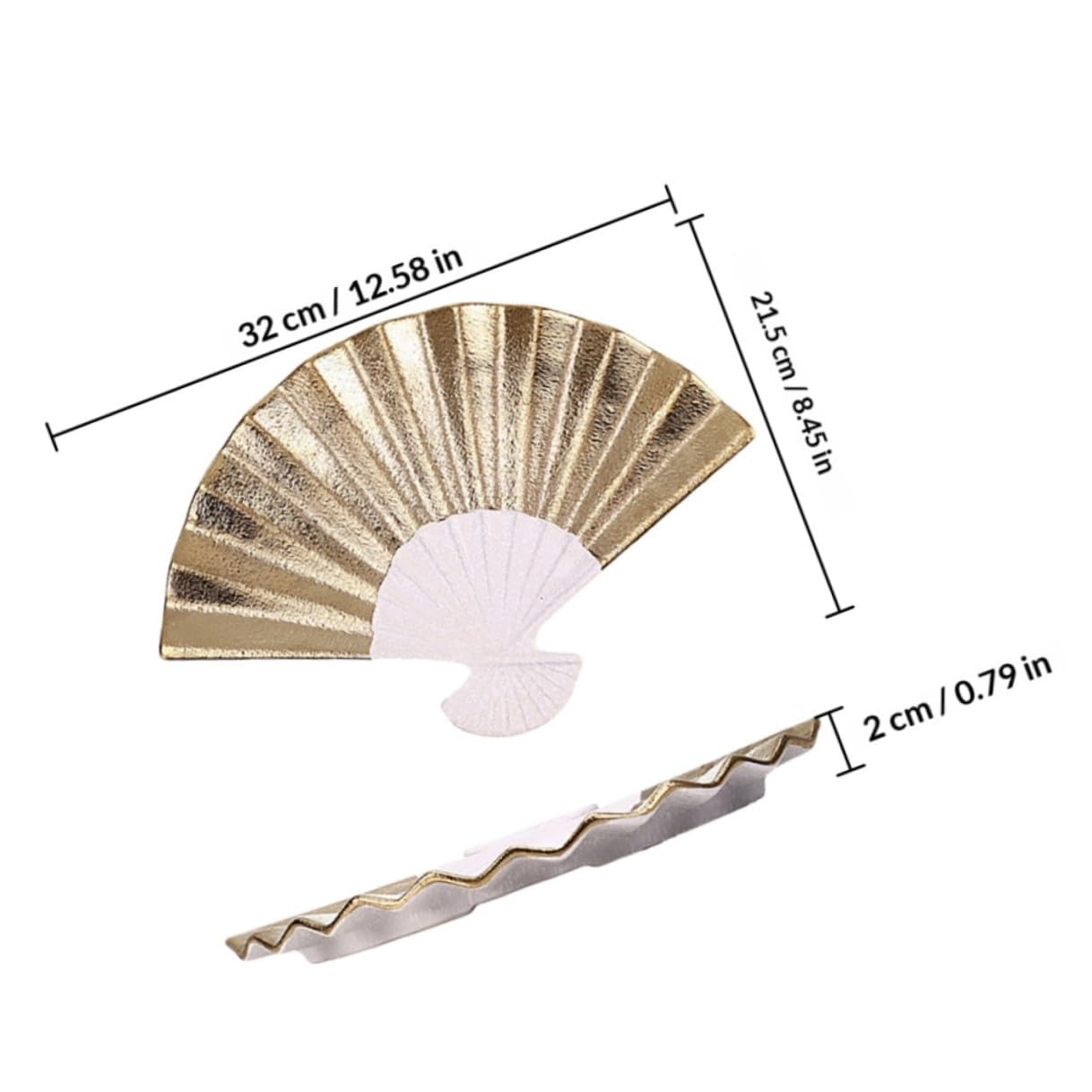 Ciieeo Plateau à Sushi en Céramique Électroplaquée 30 Cm Forme Éventail, Vaisselle Japonaise Polyvalente pour Sashimis, Salades, Restaurant et Maison, Assiette D'apéritif et Plateau