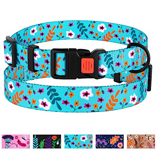 CollarDirect Floral Dog Collar Nylon Pattern Flower Print Adjustable Pet Collars for Dogs