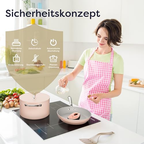 Foto von CIARRA CBBIH4BFF 4 Zonen Einbau Induktionskochfeld mit Zwei Flexzonen Power Booster Touch-Bedienung Kochfeld Induktion 4 Platten 9 Leistungsstufen Induktionskochplatte 60cm 7200W