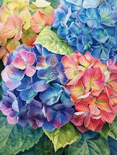 Kit Complet Broderie Diamant contre le Stress | Grand Format Fleurs G0-283