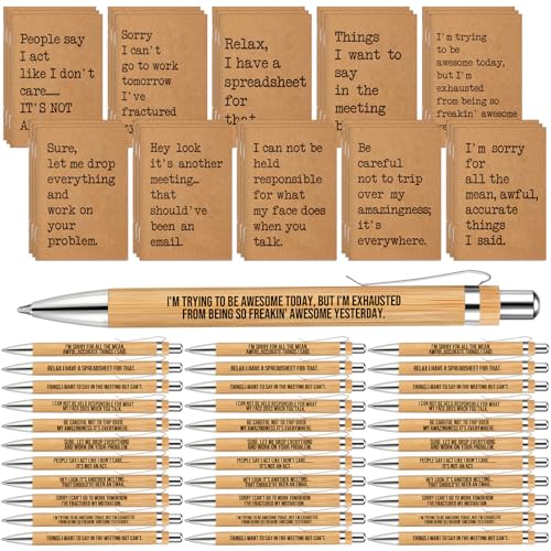 Stylos sarcastiques amusants Spakon en bambou naturel et couverture durable en papier kraft