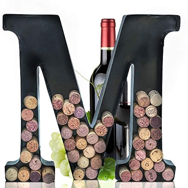 Made Easy Kit Metal Letter Wine Cork Keepsake Saver & Holder Monogram w/Free Wall Mount Kit A-Z (Letter L)