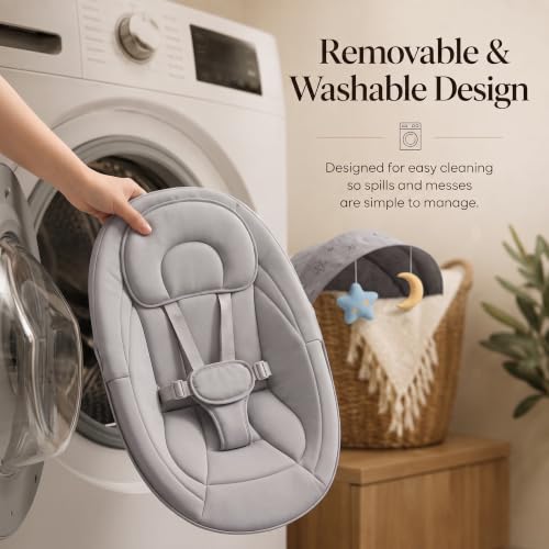 Image of StarAndDaisy Swing Rocker /Cradle for Baby with Automatic 5-Level Swing - Toddler & Infant Rocking seat /Chair with 3-Level Backrest Adjustable, & Remote Control -Graffiti Grey