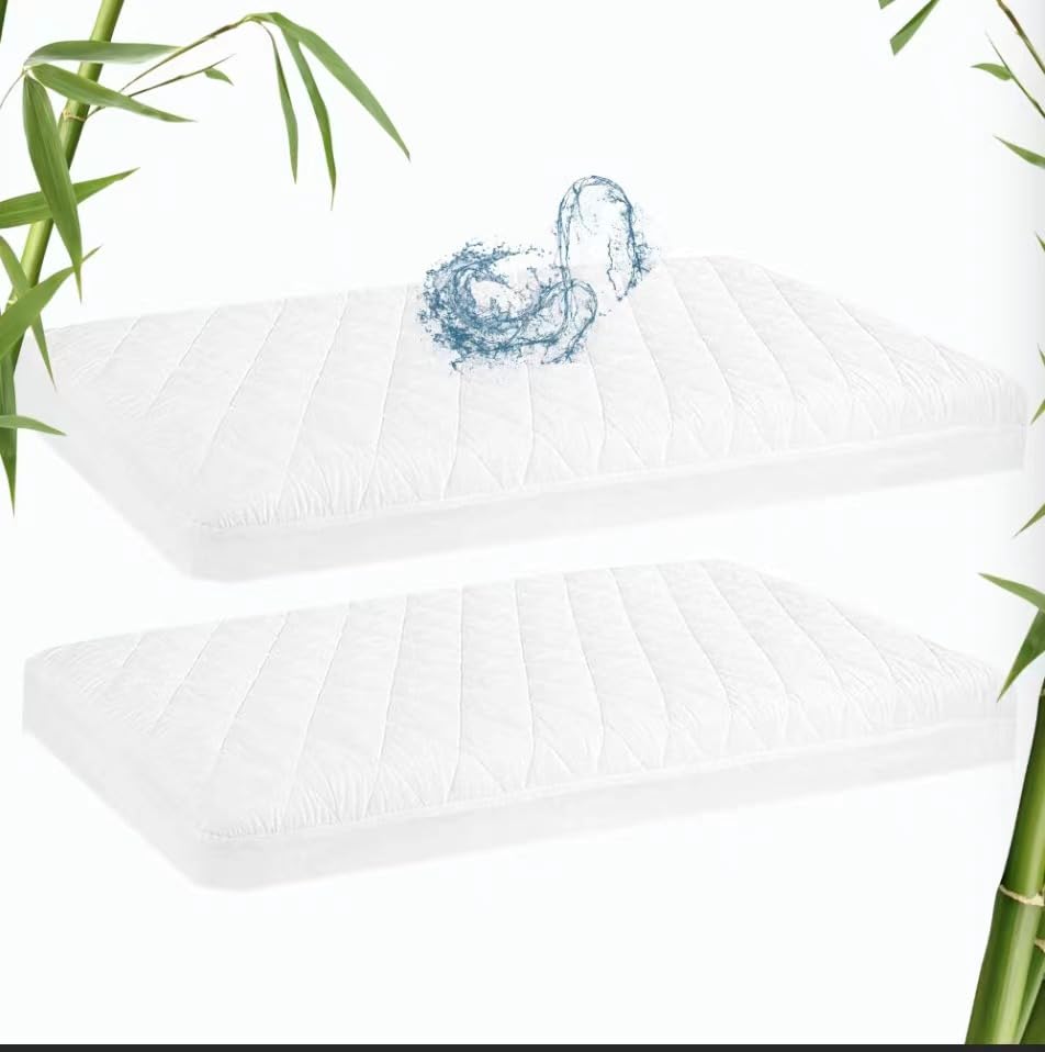 HaleeoneWaterproof Bassinet Mattress Protector Compatible with Maxi-COSI Iora/Swift Baby Bassinet, 2 Pack, Ultra Soft Viscose Made from Bamboo Surface, 19" x 32"
