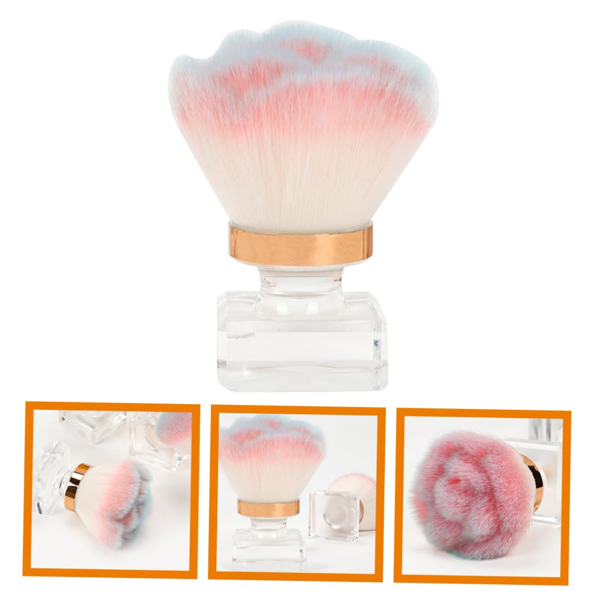 HAPINARY Cosmetic Supply Rose Brush for Foundation Blush and Nail Dusting Fluffy Portable and Comfortable to Hold