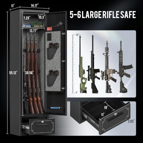 Image of KAER 5-6 Gun Safe,Gun Safes for Rifle and Pistols,Rifle Safe for Home