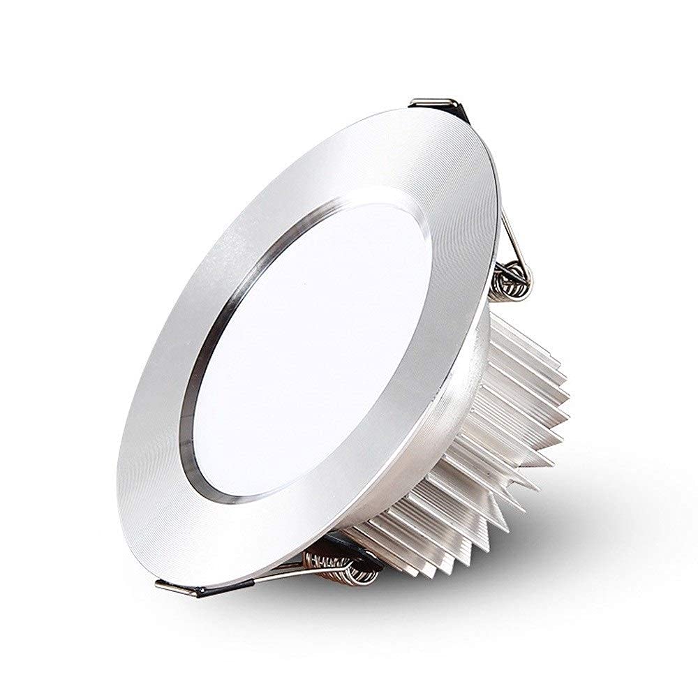 Lumière blanche 6000K diffuse pour ce spotlight led encastré rond en nickel de qualité