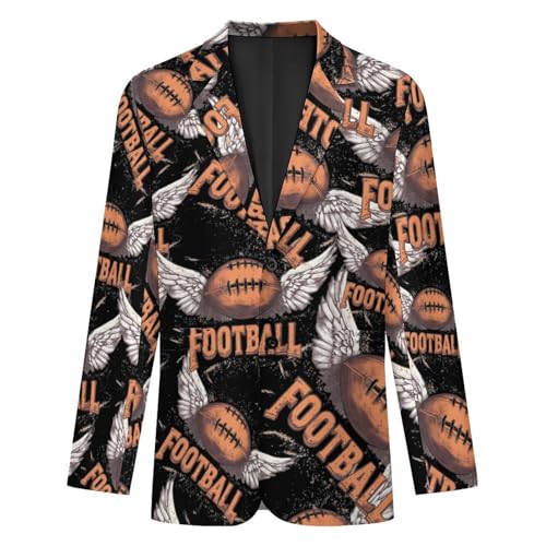 Football with Wings Men's Slim Suit Long-Sleeve Prom Tuxedo Classic Two Button Business Jacket4