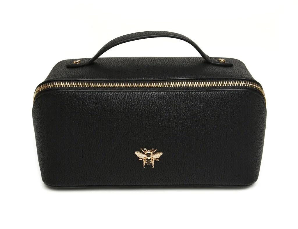 Luksusowe etui na kosmetyki marki Alice Wheeler London Train Case kosmetyczka kosmetyczka dla kobiet 3! Różne rozmiary, Czarny, Mini, Kosmetyczka