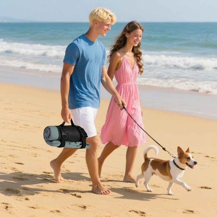 JIAMIAN Hundedecke für Unterwegs, Hundedecke für Faltbar, Hundedecke Wasserdicht, Orthopädisches Hundebett, Indoor und Outdoor, Große und mittlere Hunde (Grau)