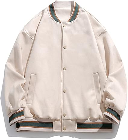 美品♡雰囲気抜群♡♡ soe / GRUNGY BASEBALL JACKET Oversized Bomber Jacket Men Baggy Coat Streetwear Baseball