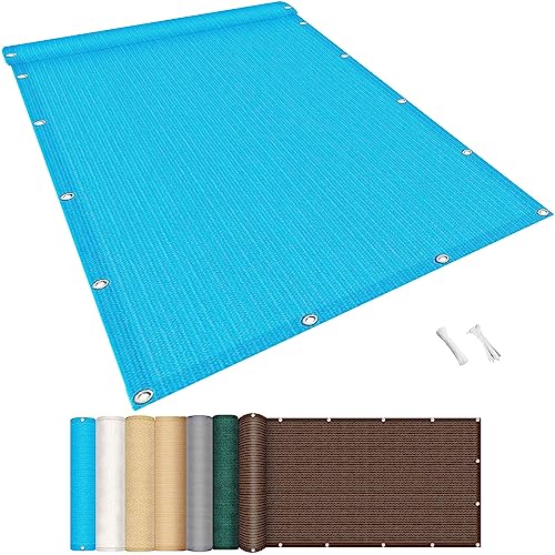 GUOJUN Pantalla para Balcón 50 x 800 cm Resistente al Viento Anti-UV Valla balcón privacidad con Ataduras de Cables Ojales para Balcón Ocultación, Azul