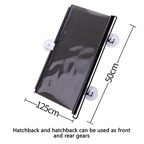 Image of KIMISS Windshield Sun Shade, Car Automatic Retractable Sunshade Car Protection Windshield Sun Block Visor Shade Curtain Sun (Black 50 * 125cm)