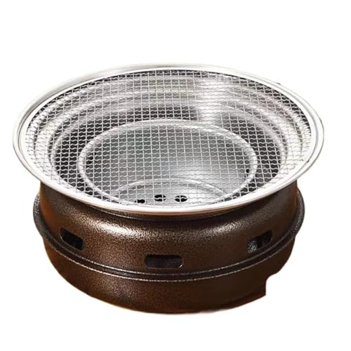Parrilla redonda para barbacoa, parrilla portátil de carbón para exteriores, patio, camping y picnic, mesa compacta
