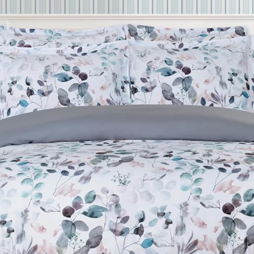 Majestic Giftware Madison Linen 4 Pcs 44" Twin Size Bedding Set (BL508-44T-4pc Set), Easy Care - Botanical Bliss 300 TC 100% Cotton Sateen | 1 Fitted Sheet, 1 Duvet, 2 Pillowcases - Ritz Collection