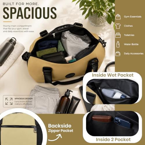Image of Storite Travel Duffel Bag, Khaki, 42x14x33 cm