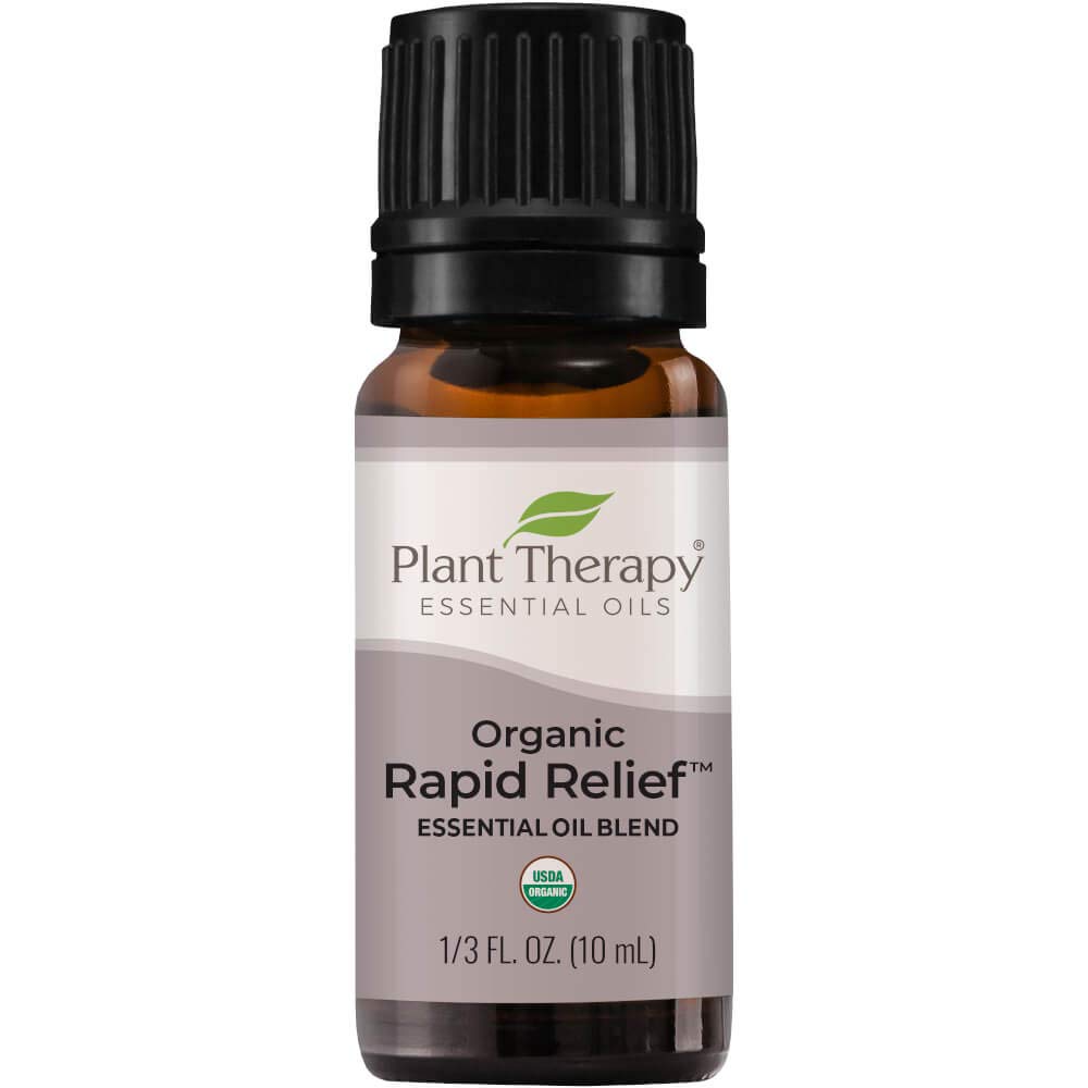 Plant Therapy Organic Rapid Relief Essential Oil Blend 10 mL (1/3 oz) 100% Pure, Undiluted, Natural Aromatherapy, Therapeutic Grade