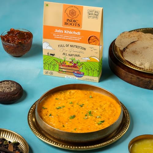 Image of Indic Roots Jain Khichdi | Instant Ready to Eat Full Meal |No Preservatives, All Natural, Packed Food with no Onion Garlic |Gluten Free MRE Food - 55 gm (Pack of 2)
