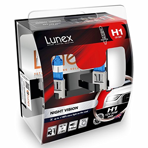 LUNEX H1 NIGHT VISION Bombillas halógenas Faros + 100% más luz 448 12V 55W P14,5s 3600K duobox (2 units)