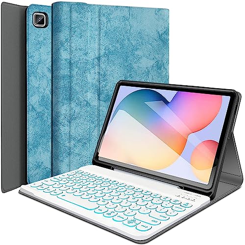Wineecy Backlit Keyboard Case for Samsung Galaxy Tab S6 Lite 10.4" 2022/2020 (SM-P610/P613/P615/P619), Protective Cover Case with Detachable Wireless Keyboard for Galaxy Tab S6 Lite 10.4 Tablet