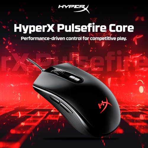 Image of HyperX Pulsefire Core RGB USB Gaming Mouse, Up to 6200 DPI, Pixart 3327 Optical Sensor, 87gm Lightweight, 20Mn Clicks, 7 Programmable Buttons, 1K Hz Polling Rate, 24 Months Warranty - Black [4P4F8AA]